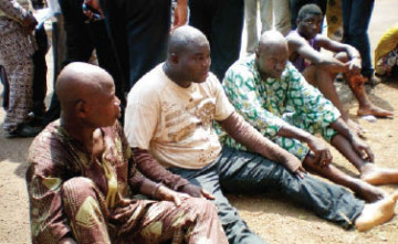 THE SUSPECTS PARADED BY THE POLICE IN ABEOKUTA