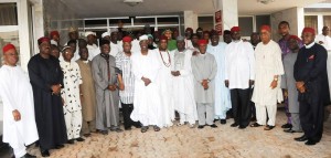 File: MEMBERS OF OHANEZE NDI-IGBO IN A GROUP PHOTOGRAPH WITH MEMBERS OF AREWA  CONSULTATIVE FORUM 