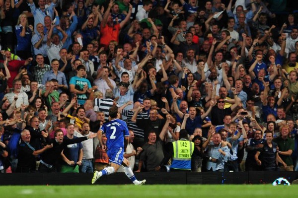 Ivanovic Runs to the Stands After Scoring.