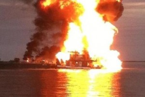 file image: barge on fire