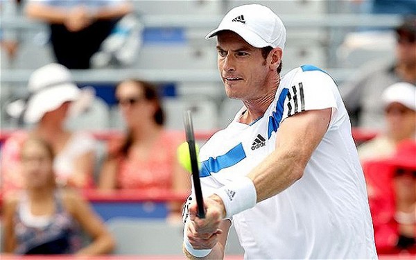Andy Murray in Action at the Montreal Open, Canada.