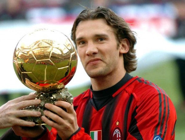 Andriy Schevchenko Displays the Fifa Ballon d'Or He Won While Playing for the San Siro Outfit.