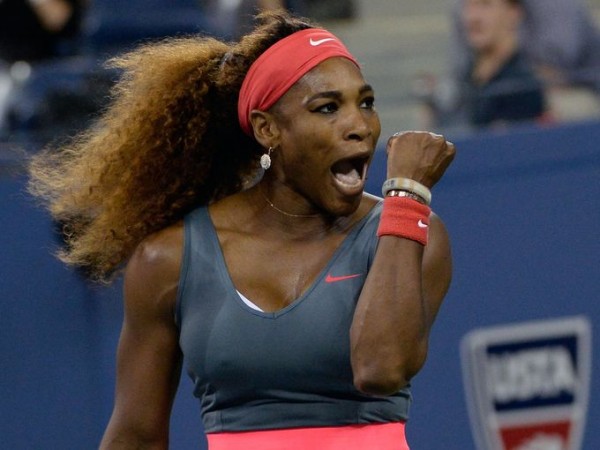 Serena Williams Celebrates Winning Her 17th Grand Slam Title in New York.
