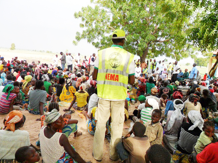 NEMA OFFICIAL ADDRESSING SOME INTERNALLY DISPLACED PERSONS (IDPS) IN LAMURDE LOCAL GOVERNMENT AREA OF ADAMAWA STATE 