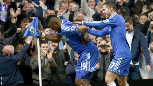 Eto'O Mimics a Tired Old Man During One of His Goal Celebrations Last Season.
