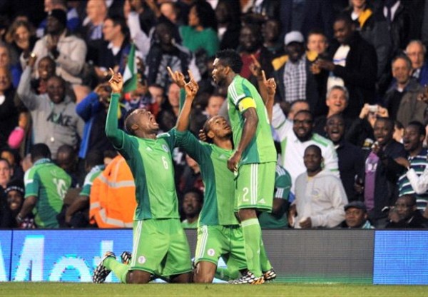 Super Eagles Celebrates After Uchebo's Strike.