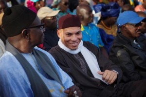 Karim Wade, son of Senegal's former president Abdoulaye Wade, attends a rally by his father's political party PDS in Dakar