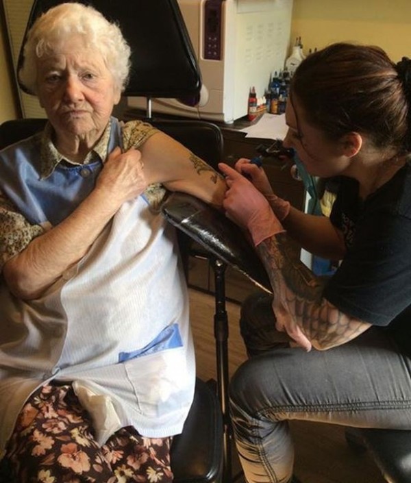 Checkout The Tattoos Year Old Great Grandma Got On Her Arm Photos Information Nigeria