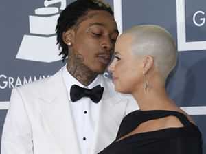 Whiz Khalifa and heavily pregnant wife Amber Rose at the 2013 Grammys
