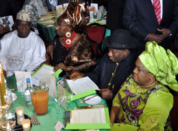 PRESIDENT GOODLUCK JONATHAN AND DAME PATIENCE JONATHAN AT THE LAUNCH OF FORMER PRESIDENT OBASANJO'S FOUNDATION IN LONDON