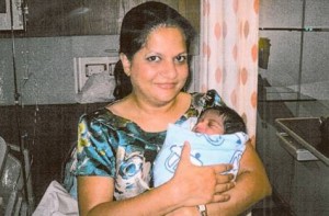 Dr Elsa Menezes,  specialist obstetrician and gynaecologist at Mediclinic City Hospital, with newborn Khalid Mohammad.