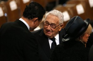 Former US Secretary of State Henry Kissinger attends the funeral of Margaret Thatcher (GETTY)