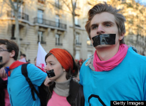 Anti-Marriage Gay Demonstration After French Parliament Adopted Gay Mariage Law In Paris
