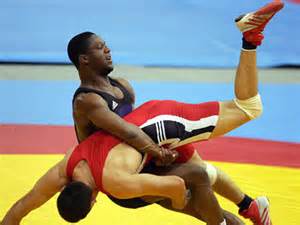 Wrestlers At An Olympic Game,