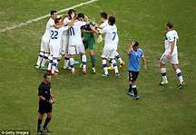 Italian Players Surround Buffon After the Final Whistle.