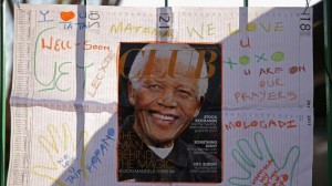 Messages Are Left For "Madiba" Outside The Hospital Where His Condition Is Said To Be Critical