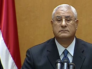 Egypt's Interim president Adly Mansour