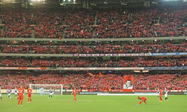 The Melbourne Cricket Ground Witnessed Over 95,000 Liverpool Fans all Rearing For Action.