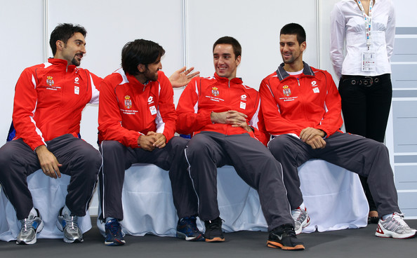 Victor Troicki (second from right) With Davis Cup Teammates.