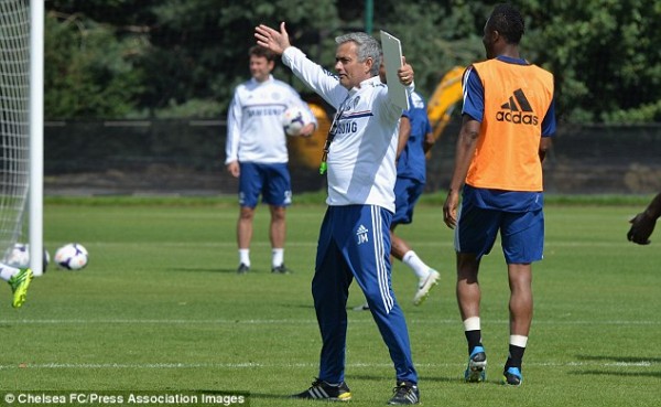 Jose Mourinho During Monday's Training Session.