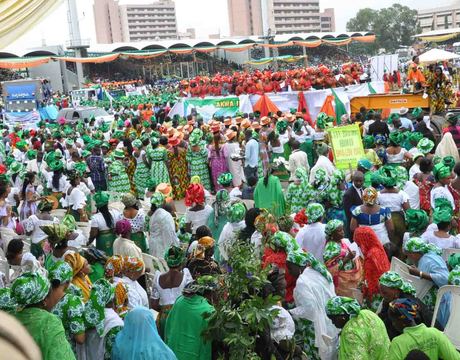 WOMEN AT “CELEBRATION OF NIGERIAN WOMEN FOR PEACE AND EMPOWERMENT” RALLY IN ABUJA ON THURSDAY
