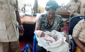 Atemkeng with the 3-month-old baby she allegedly bought