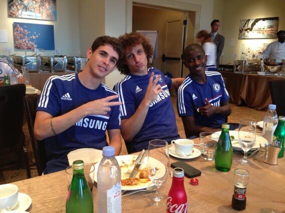 The Trio of Oscar (left) Luiz (centre) and Ramirez (right) After Dinner.