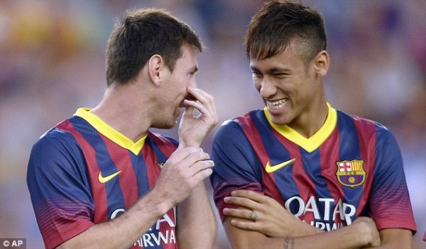 Lionel Messi and Neymar Before the Nou Camp Faithful.