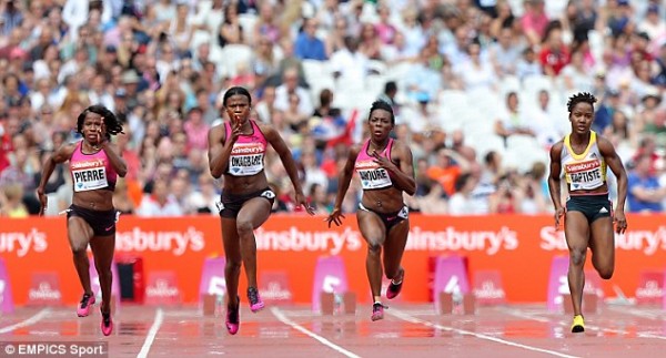 Baptiste (right) Finished Third at the Anniversary Games in July.