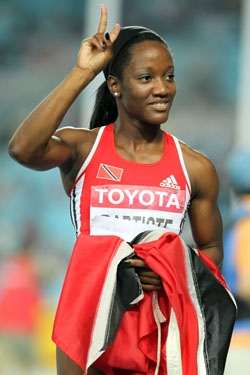 Kelly Ann-Baptiste After Winning the 100m in Daegu in 2011. 