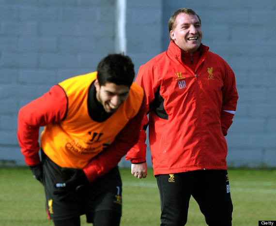 Luis Suarez and Brendan Rodgers.