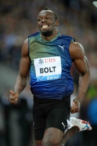 Usain Bolt After Winning the 100m at the Zurich Leg of the IAAF Diamond League.