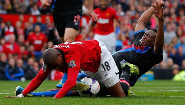 Ashley Young Simulated a Bizarre Fall at Old Trafford on Saturday and Got a Yellow Card. 