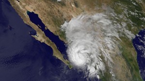 image provided by NOAA showing Hurricane Manuel 