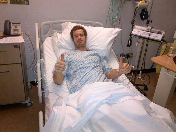 Andy Murray Posted a Photo of Him Recuperating From Back Injury Last Month.  