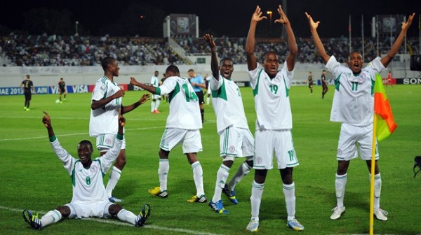 Getty Image- Courtesy: Fifa.com: Golden Eaglets Celebrates in Front of Their Nigerian Fans.  