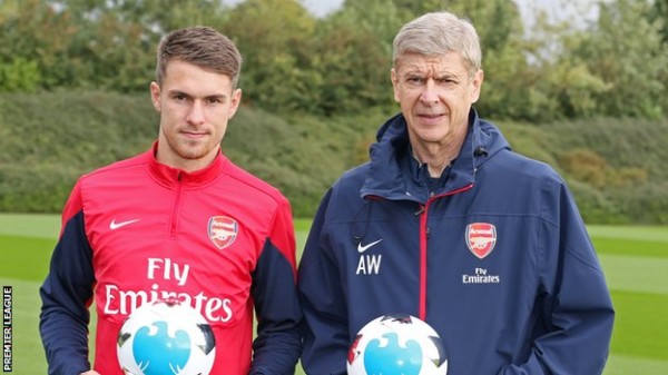Aaron Ramsey and Arsene Wenger Win Barclays Award for the Month of September.