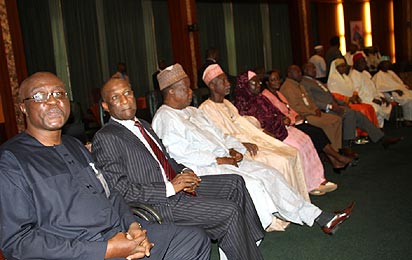 A CROSS SECTION OF MEMBERS OF THE PRESIDENTIAL ADVISORY COMMITTEE ON THE NATIONAL CONFERENCE DURING THE INAUGURATION OF THE COMMITTEE AT THE STATE HOUSE, PRESIDENTIAL VILLA, ABUJA. PHOTO: ABAYOMI ADESHIDA