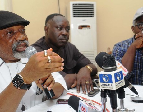 FROM LEFT: APC GOVERNORSHIP CANDIDATE FOR ANAMBRA STATE  ELECTION, SEN. CHRIS NGIGE, HIS CAMPAIGN DIRECTOR-GENERAL, MR. GEORGE MOGHALU, AND APC SOUTH-EAST ZONAL PUBLICITY SECRETARY,MR.OSITA OKECHUKWU DURING A NEWS CONFERENCE ON CONDUCT OF THE ELECTION AT AWKA, ANAMBRA STATE 