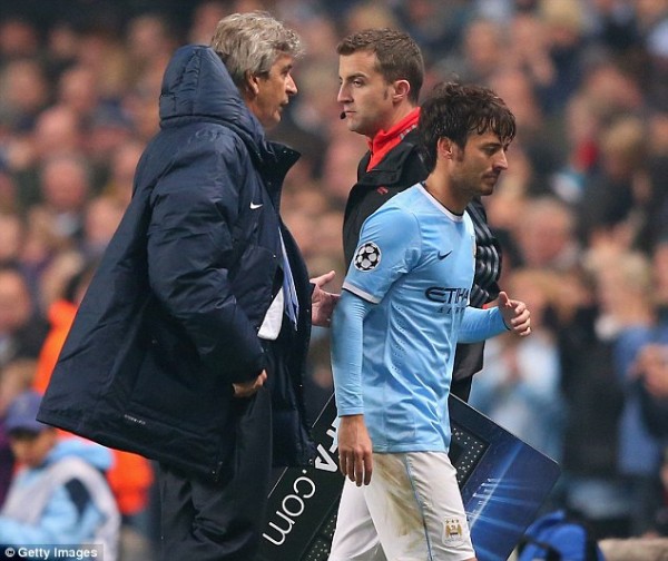 Getty Image: David Silva to Miss Out of Action for Four Weeks.