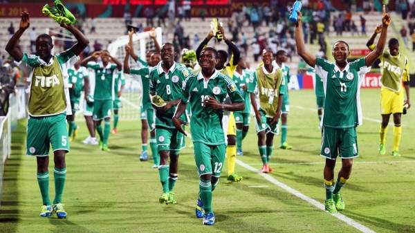 Nigeria's under-17 Celebrates Booking Their Semi-Final Ticket in the Under-17 World Cup.