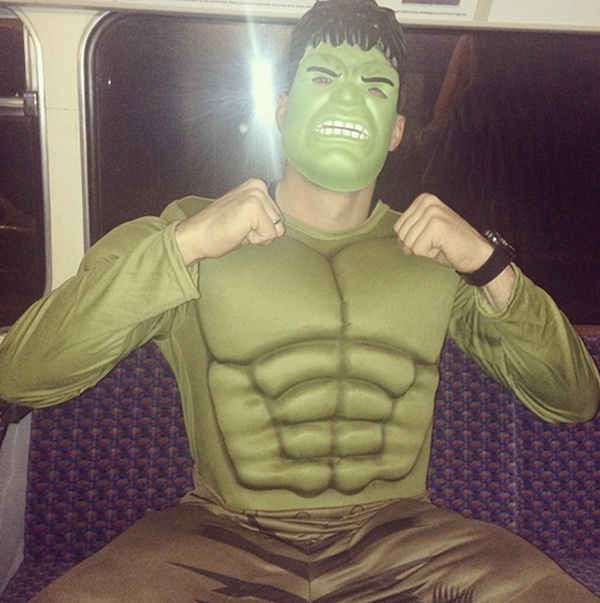 Lukas Podolski Poses as Hulk.