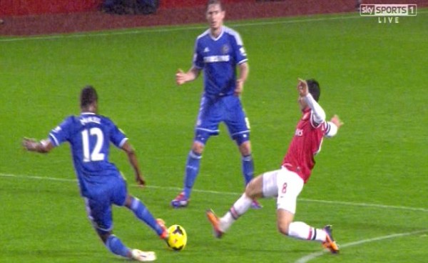 Image: Sky Sports. Although Mikel Arrived Late, Both Players Went for the Ball- Graham Poll's Take on the Tackle.