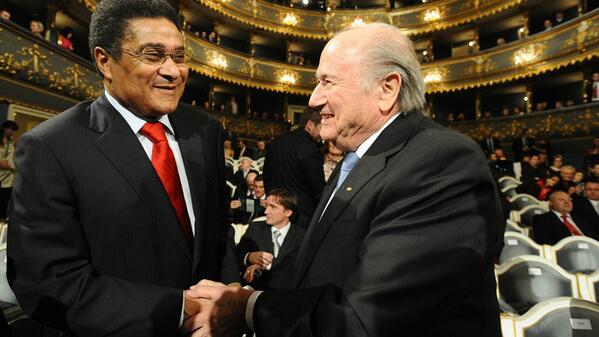Sepp Blatter and Eusebio.