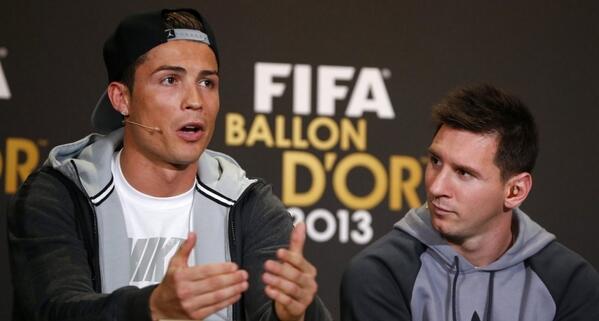 Ronaldo and Messi During the Fifa Ballon d'Or Interview.