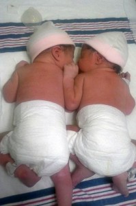 Twin girls Gabriela and Sophia were born just minutes apart but in different years. Gabriela was born before at midnight on Dec. 1, 2013, and Sophia was born after midnight on Jan. 1, 2014.