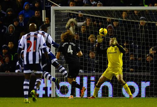 Victor Anichebe Scores a Late Leveler Against Chelsea on February 12.