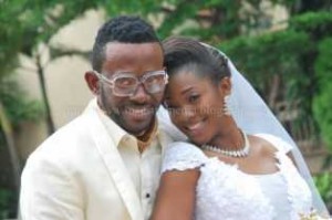 J-Martins-and-wife-Nnezi-Diana-Mbila-at-their-white-wedding-May-2013