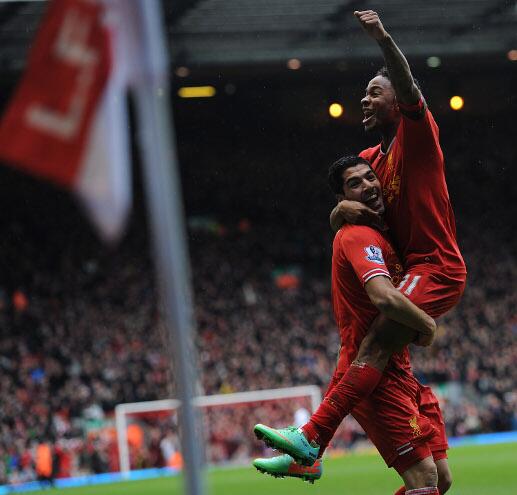 Raheem Sterling Celebrates His Fifth Goal of the Season Against Arsenal.