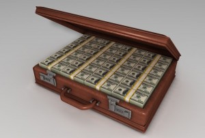 dollars in briefcase